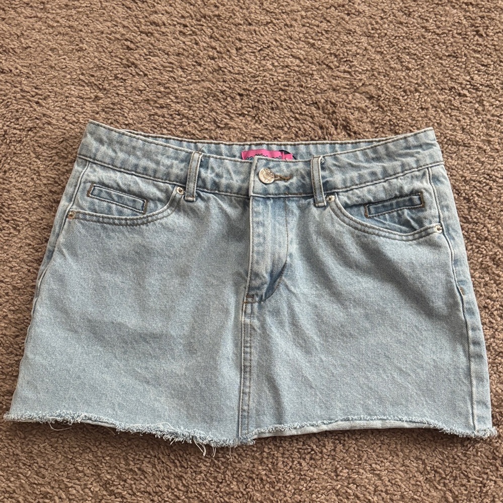 New Edikted Jean Skirt light wash denim size small